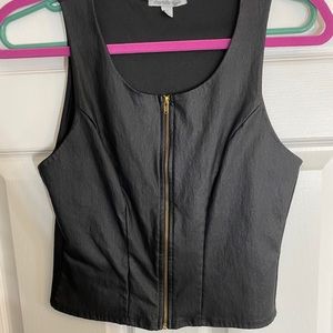 Pleather Zip Up shirt